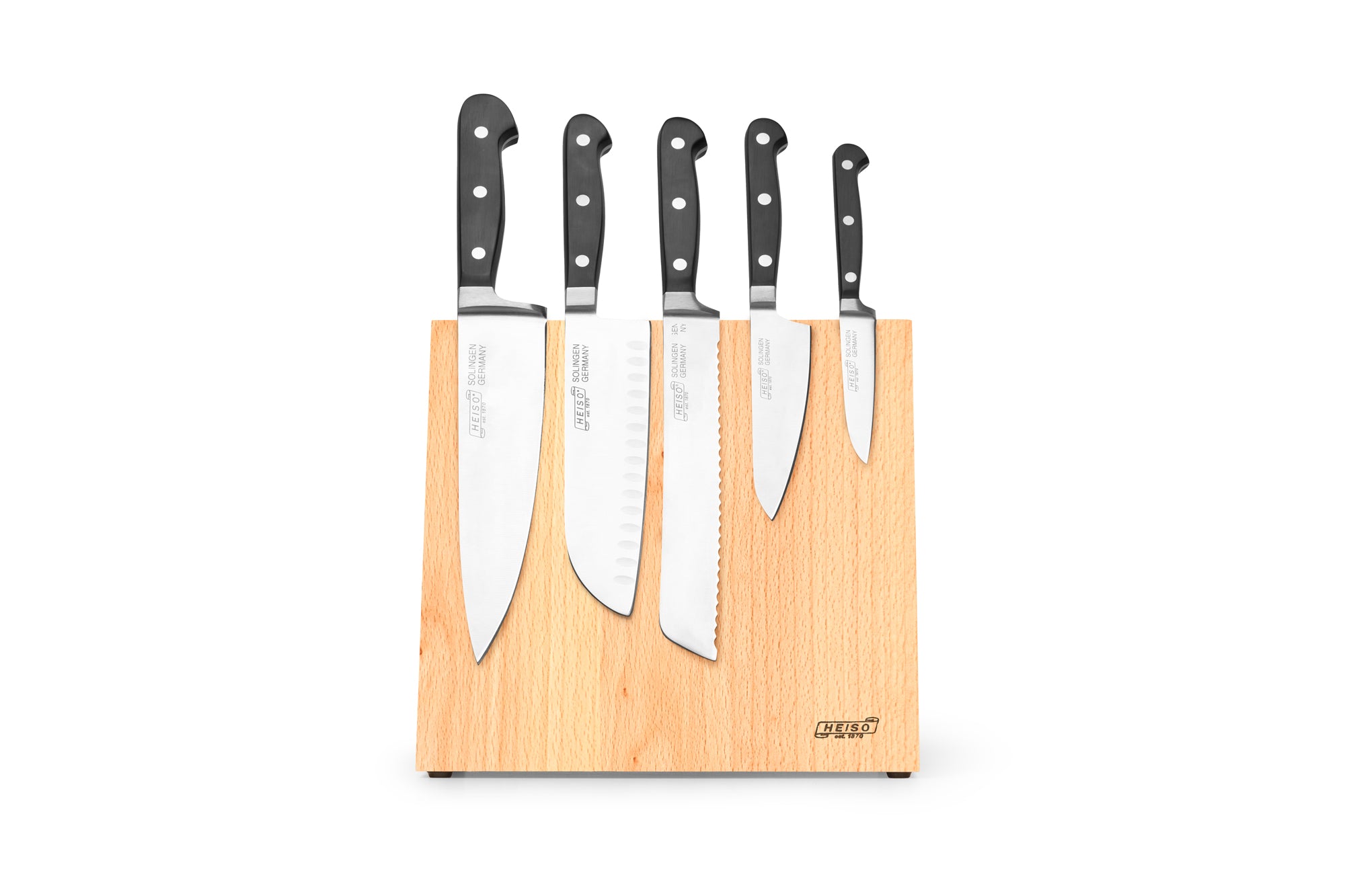 Kompakter, magnetischer Messerblock Buche