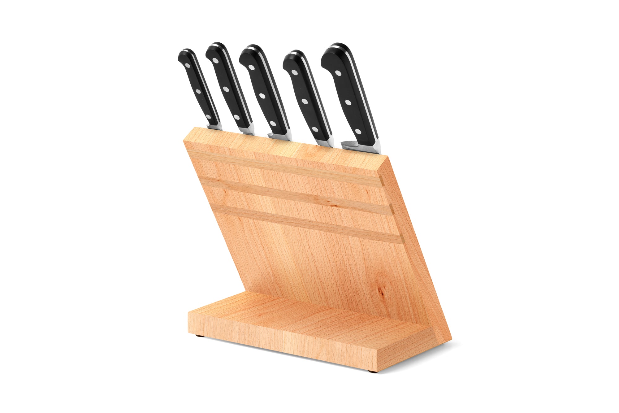 Kompakter, magnetischer Messerblock Buche
