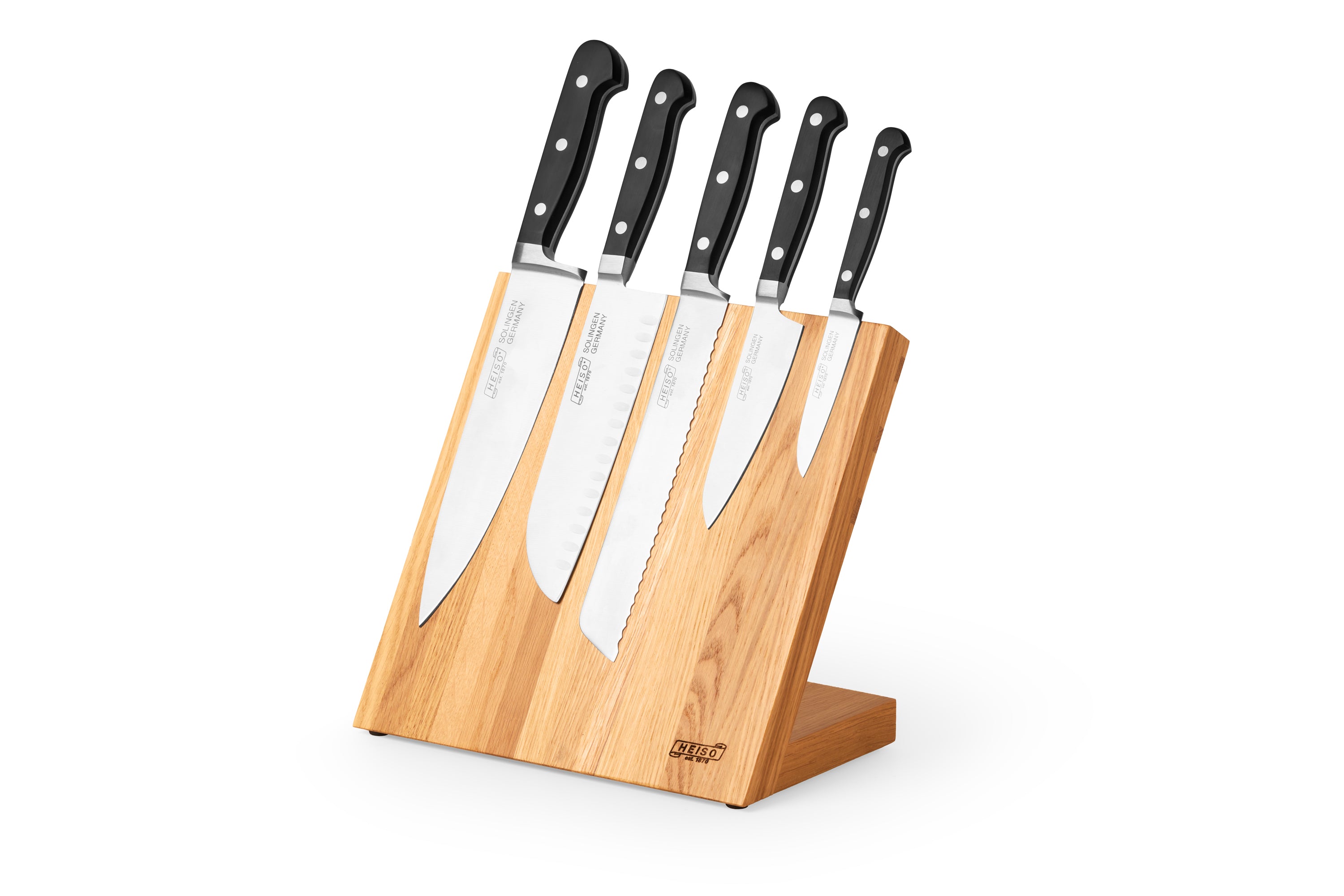 Kompakter, magnetischer Messerblock Eiche