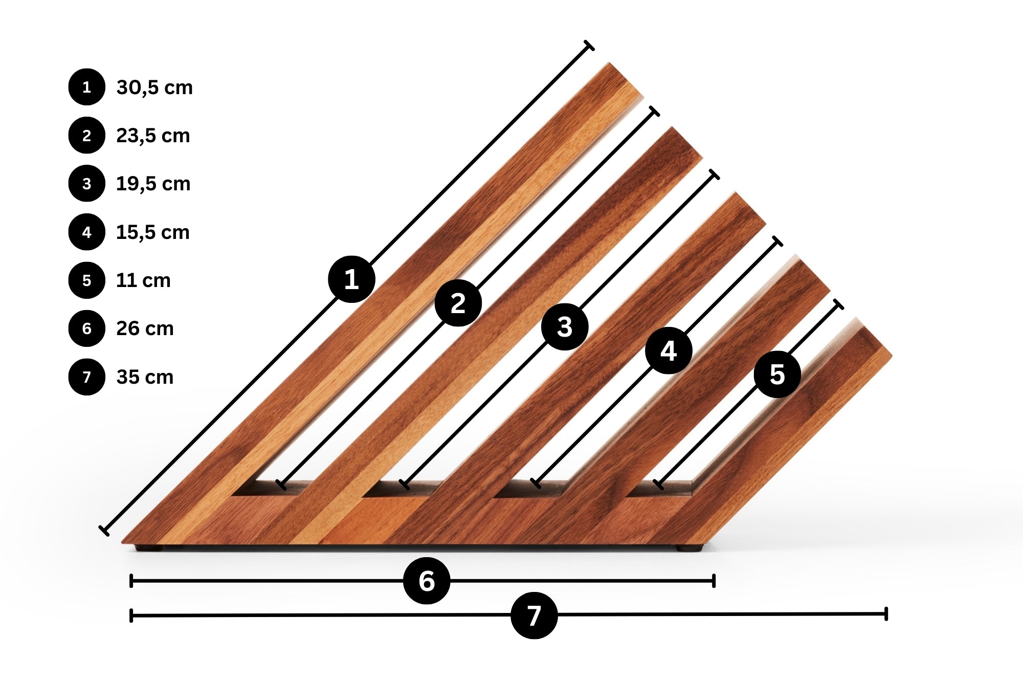 Magnetischer Messerblock Nuss