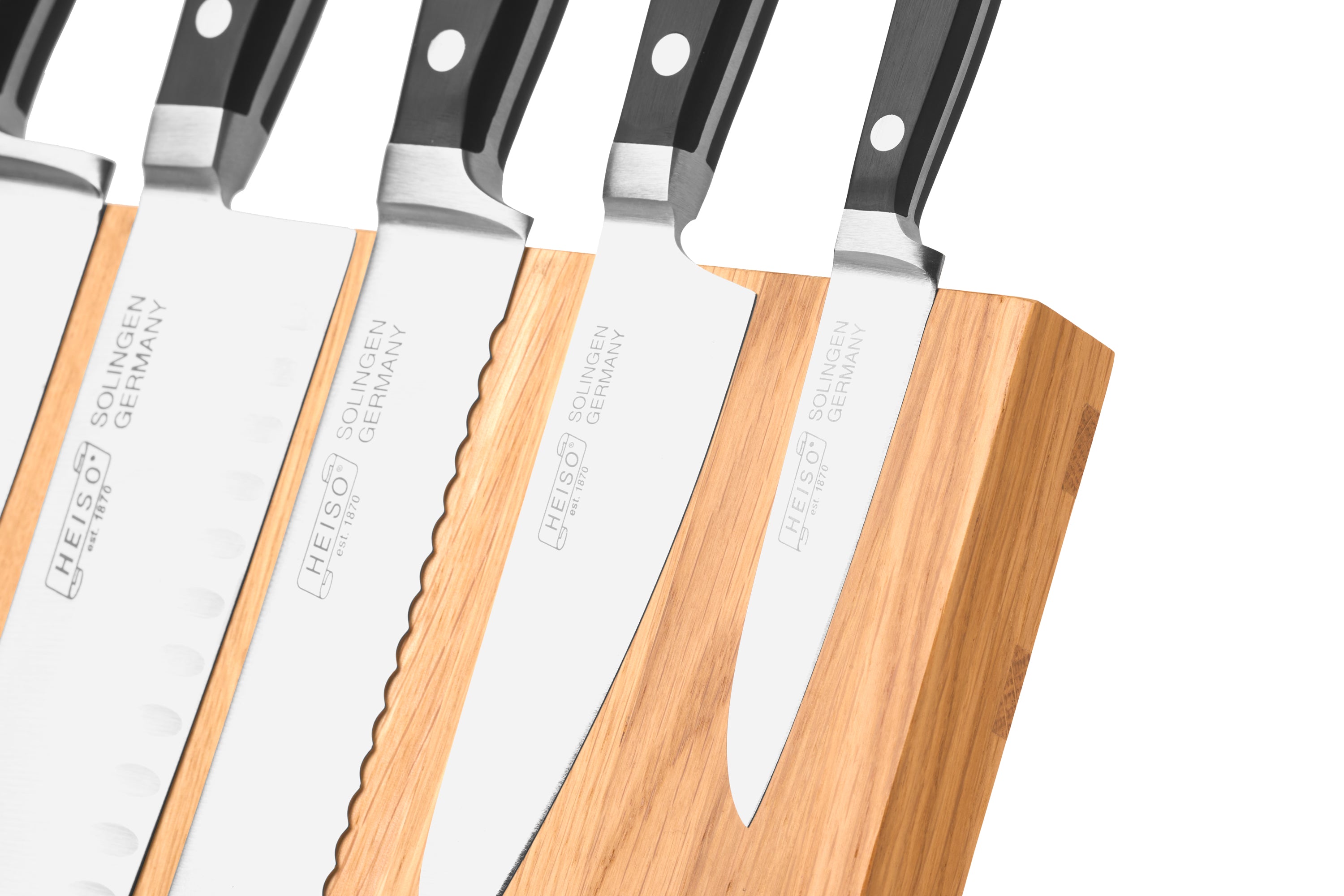 Kompakter, magnetischer Messerblock Eiche