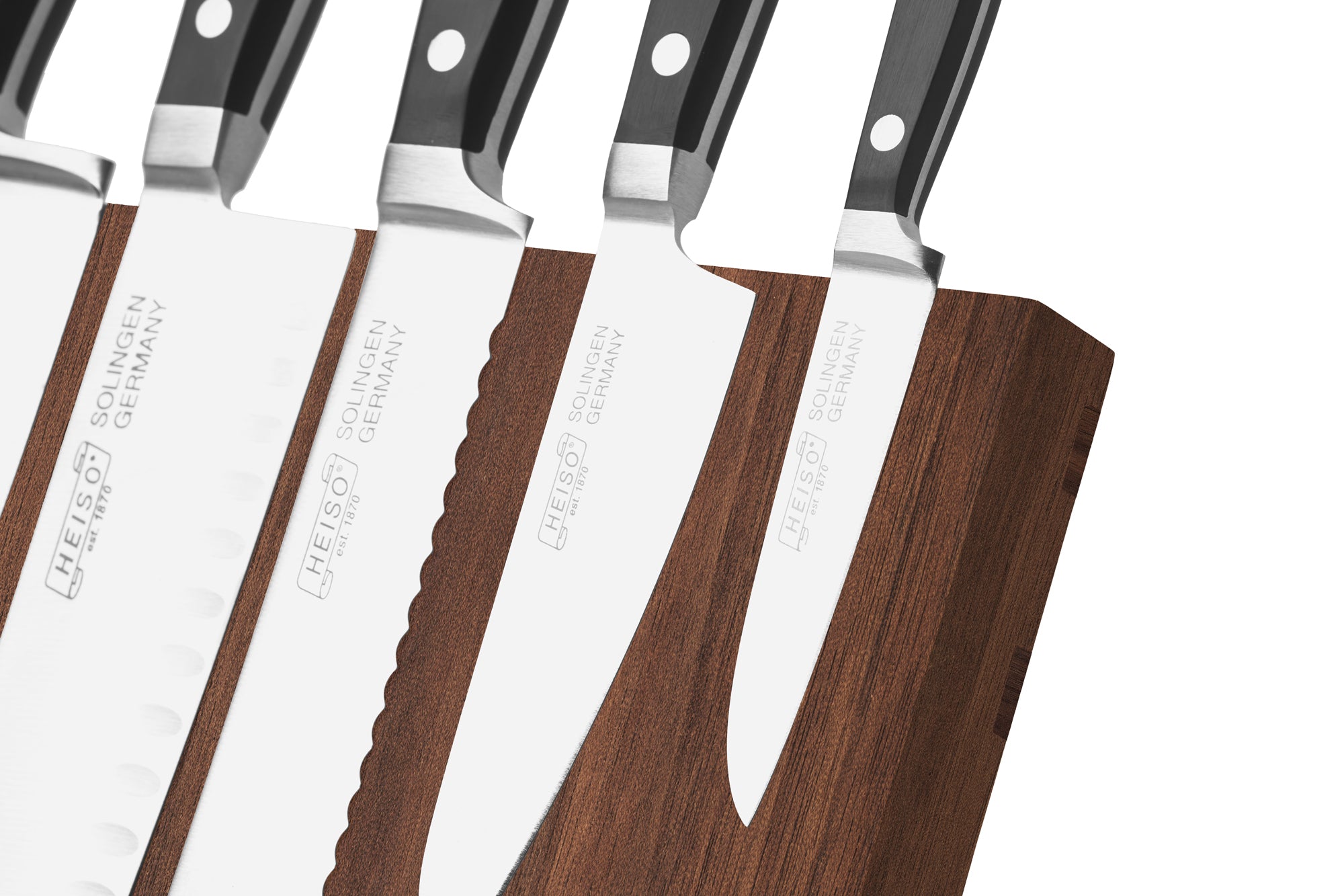 Kompakter, magnetischer Messerblock Walnuss