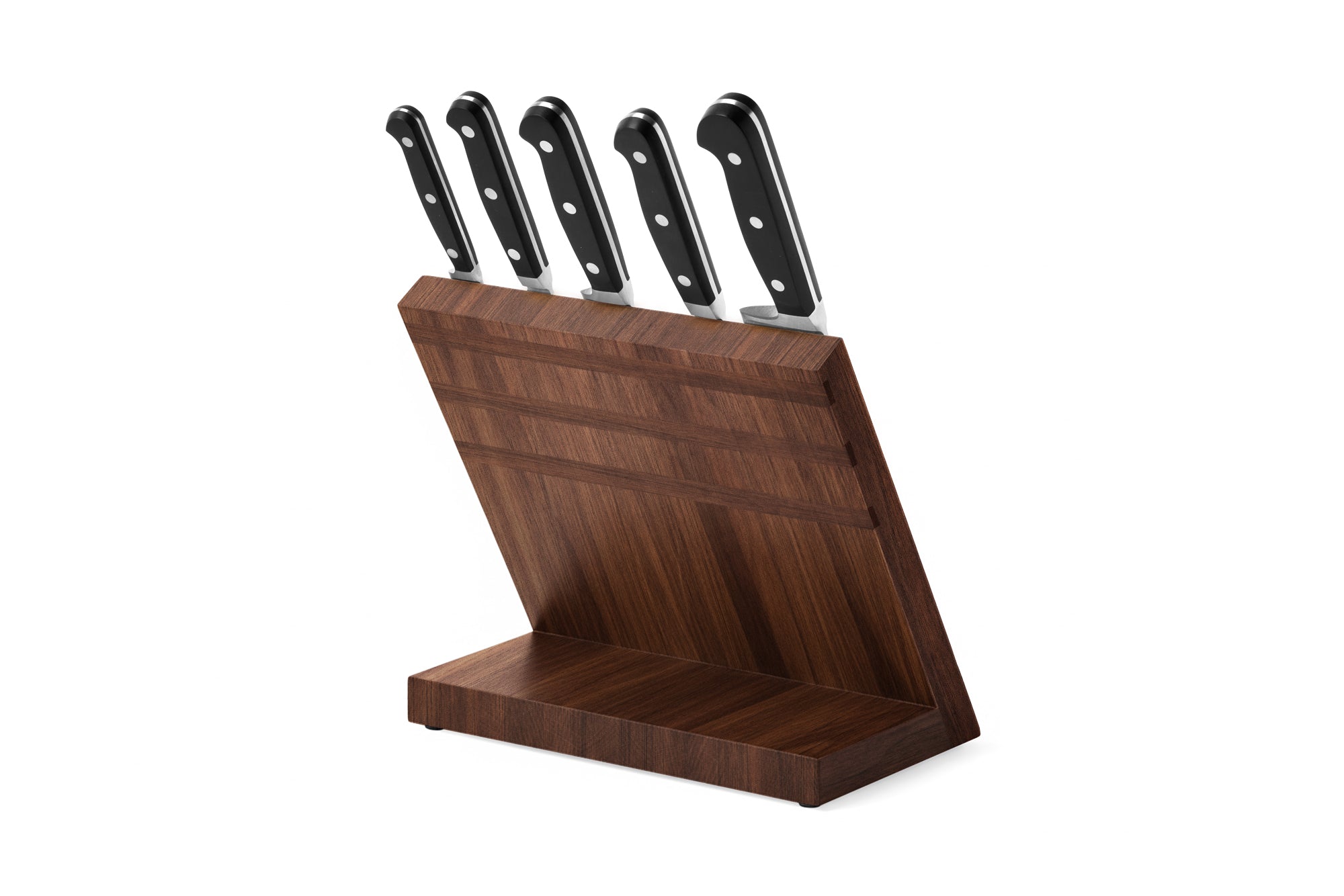 Kompakter, magnetischer Messerblock Walnuss